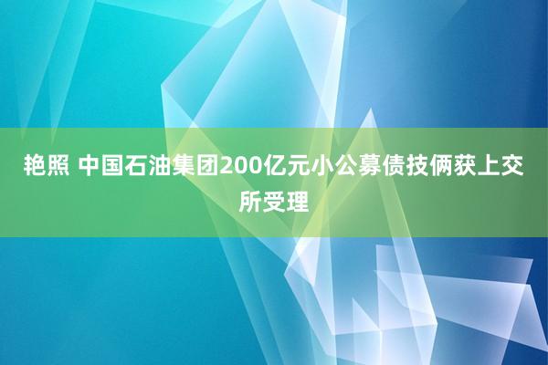 艳照 中国石油集团200亿元小公募债技俩获上交所受理